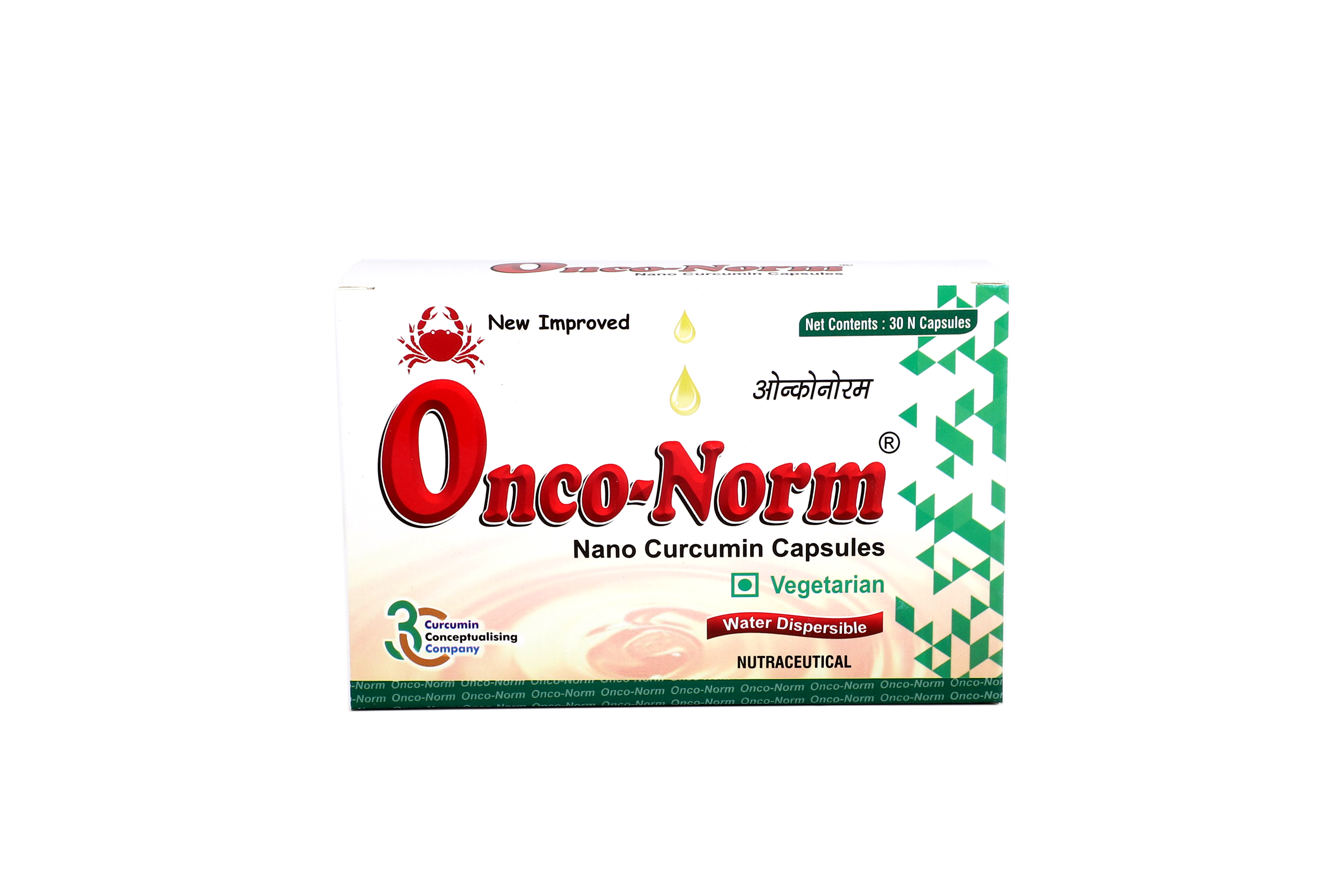 Onco-Norm: Cancer Care Capsules with Nano Curcumin, 600 mg - 100% Water Soluble (30 Capsules)